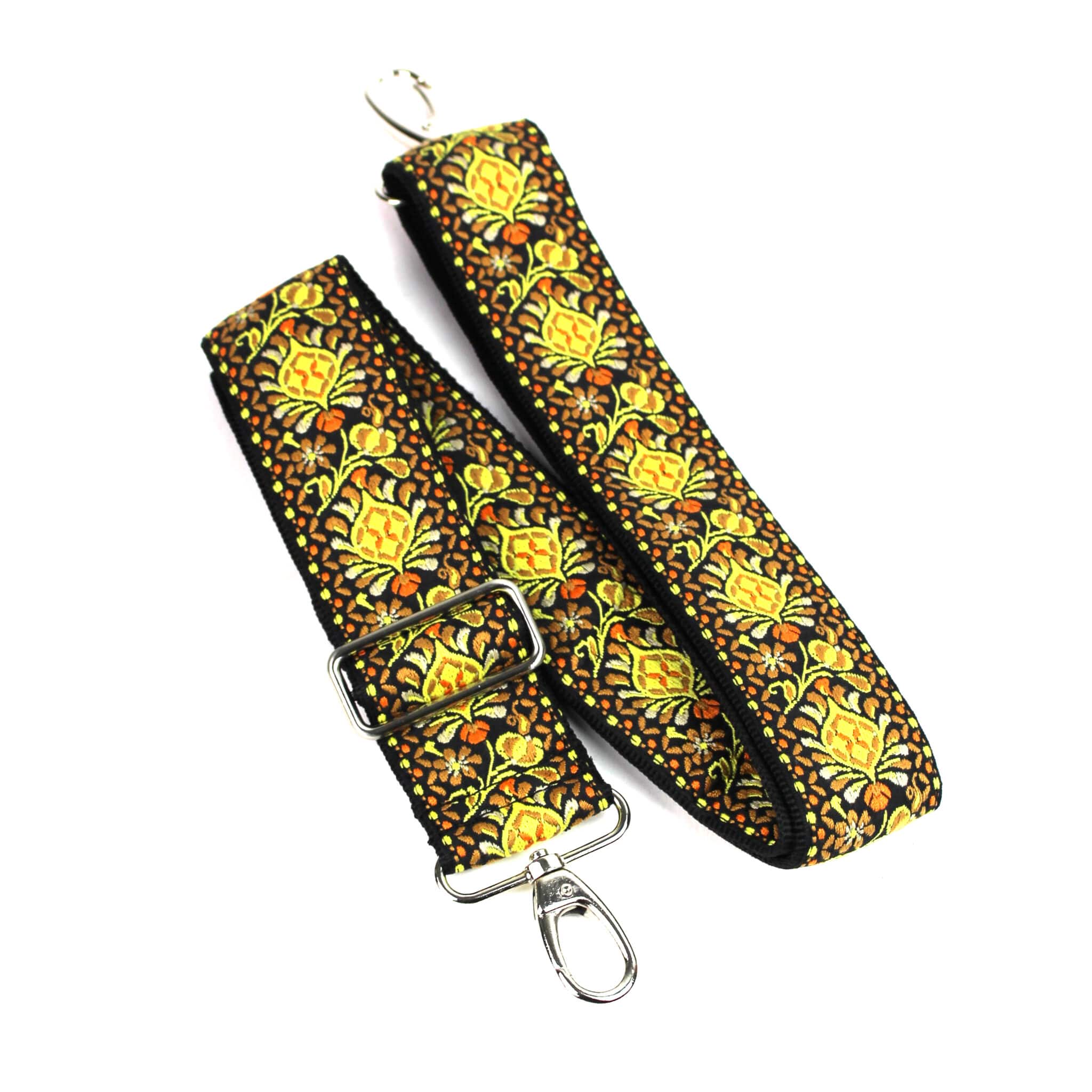 HP-03-MET Woven Vintage Guitar Style Purse Strap with Gold Mandala
